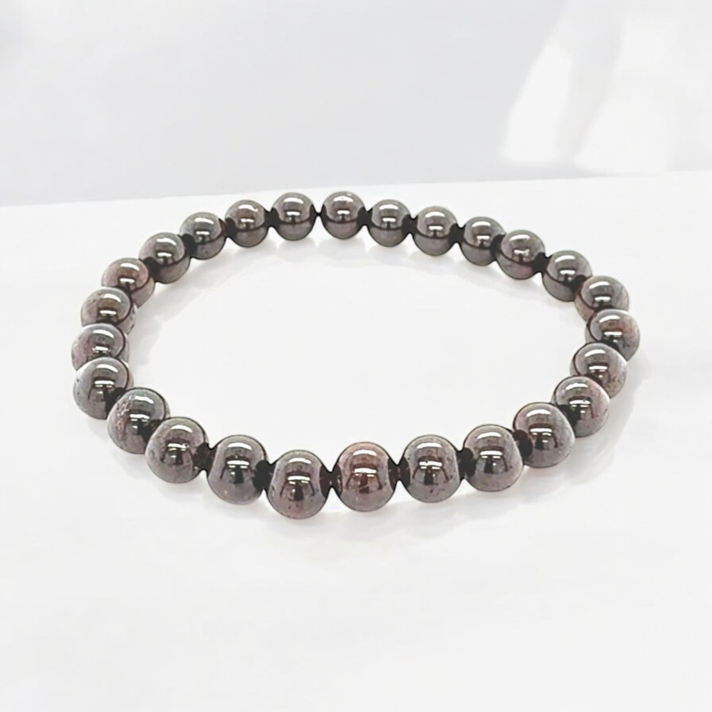 Minimalist Dainty Garnet Gemstone Beaded Bracelet