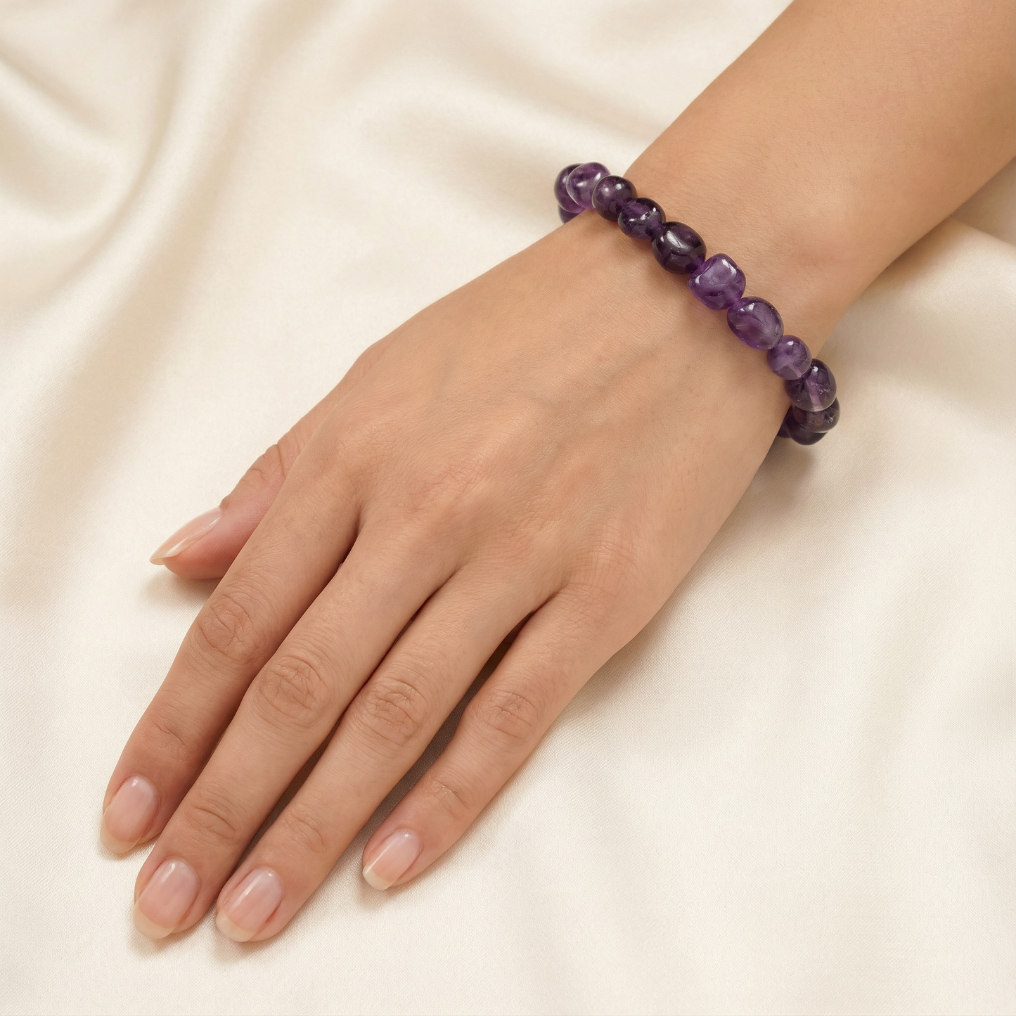 Dark Amethyst 8–10 mm Bracelet – Protection, Calm & Spiritual Clarity