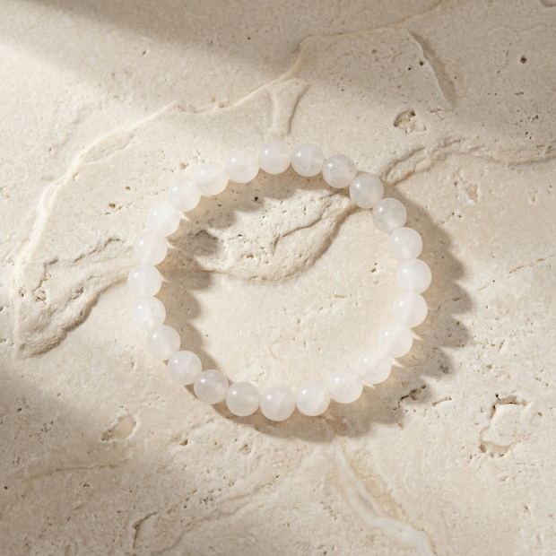 Moonstone 6–7 mm Round Bracelet – Intuition, Calm & Feminine Energy