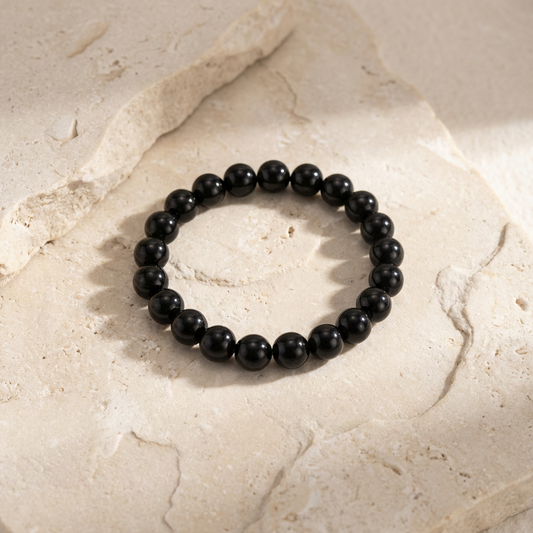 Black Onyx 8mm Round Bead – Strength, Protection & Grounding
