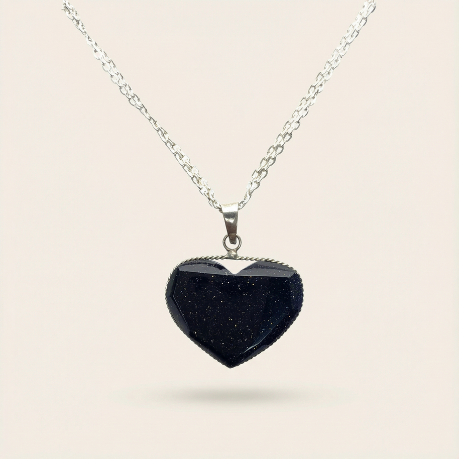 Blue Goldstone Heart