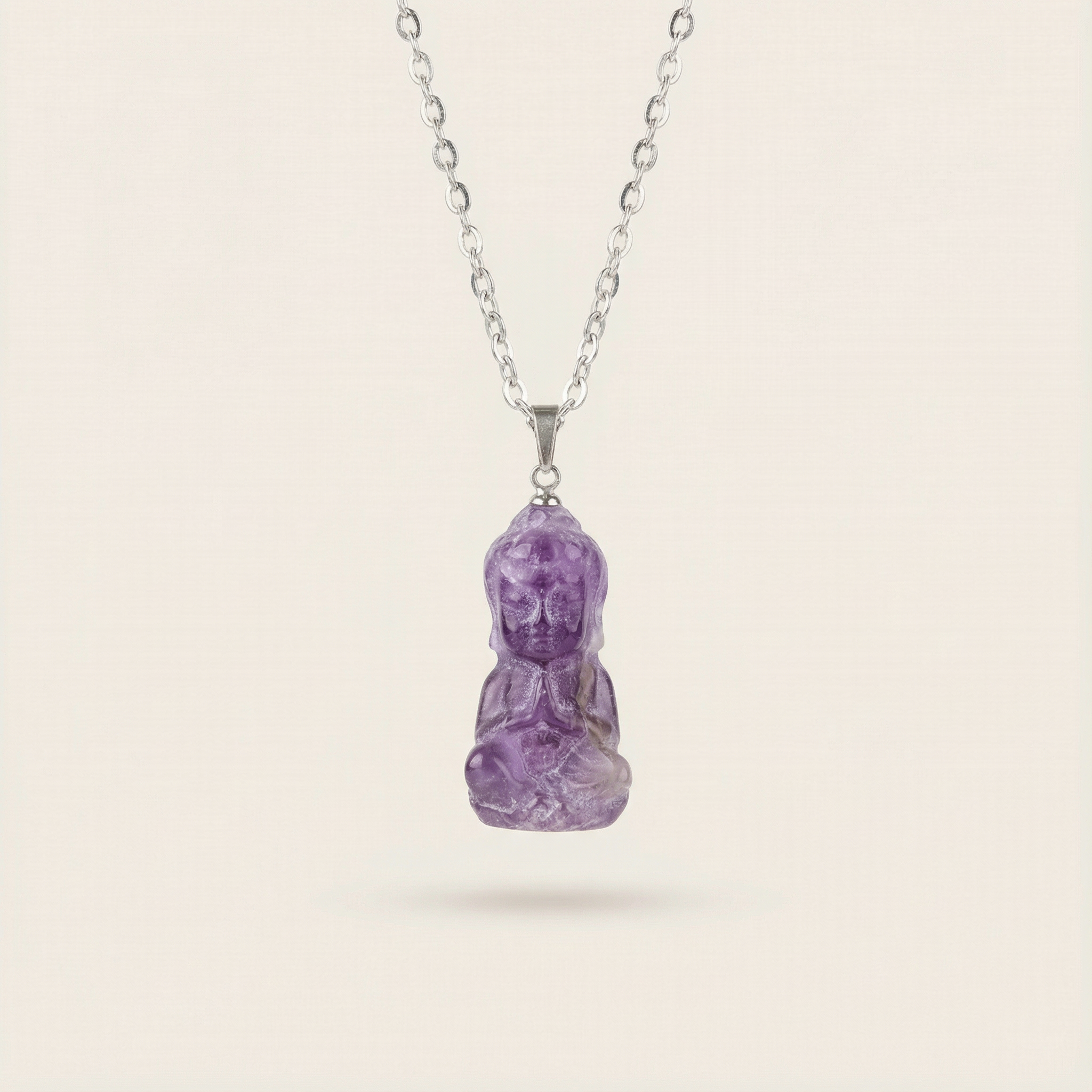 Amethyst Buddha Pendant 2 mm