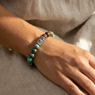 Viking Rune “Sowilo” Bracelet – Imperial Jasper & Picasso Jasper - Success, Vitality & Positive Energy