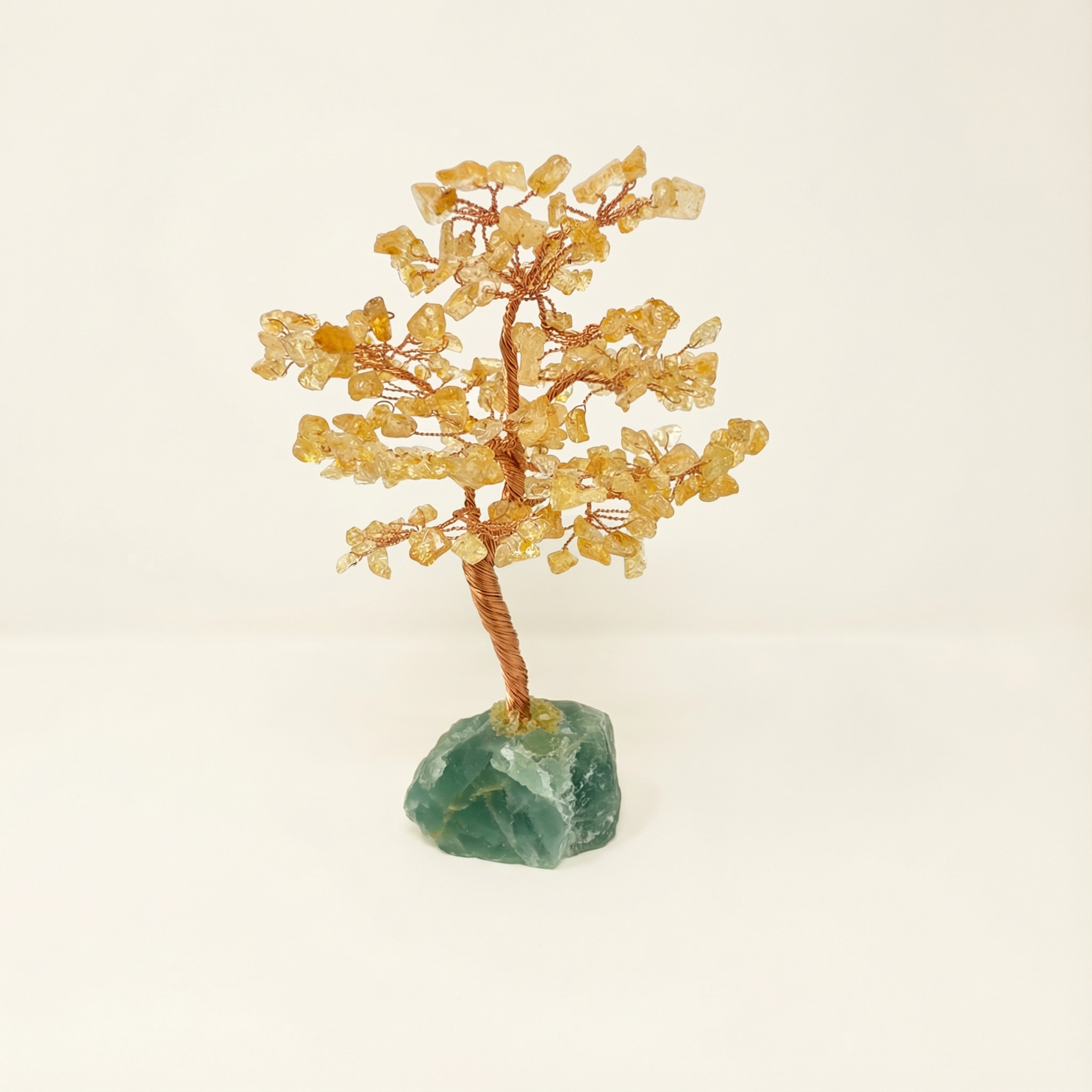 Citrine Beads Gem Tree with Fluorite Base – Abundance, Success & Positive Energy (7”)