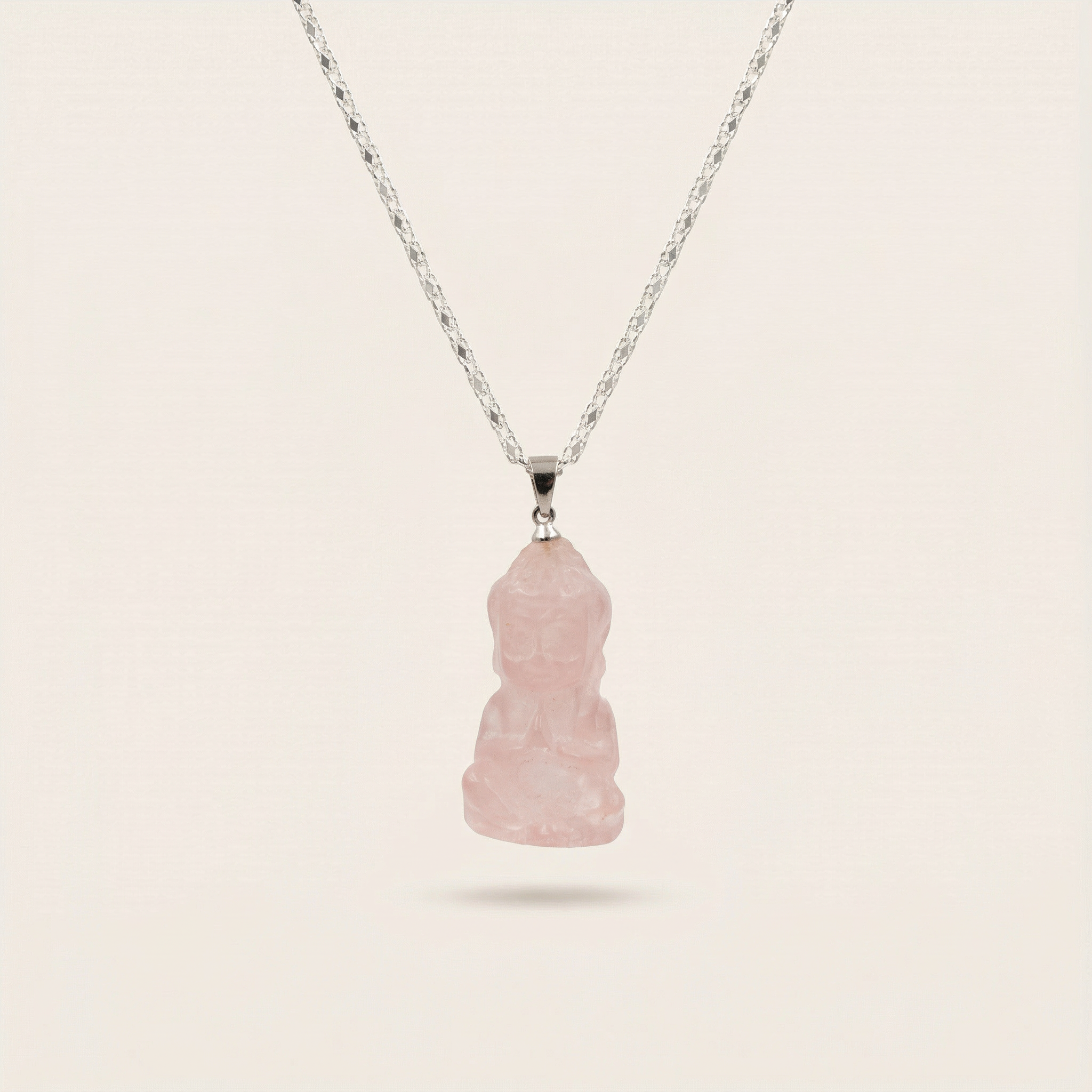 Buddha Rose Quartz  Pendant 2mm