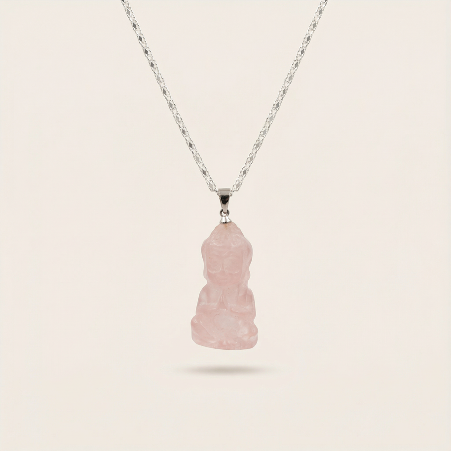 Buddha Rose Quartz  Pendant 2mm