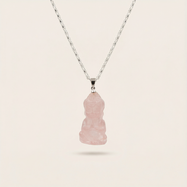 Buddha Rose Quartz  Pendant 2mm