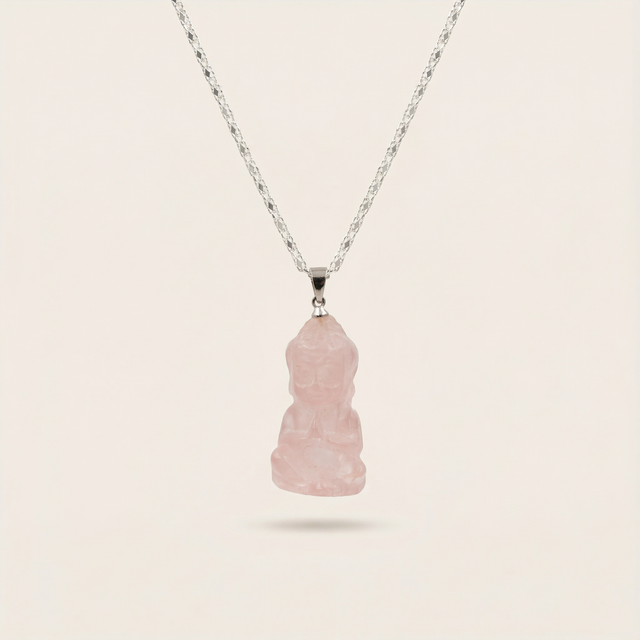 Buddha Rose Quartz  Pendant 2mm
