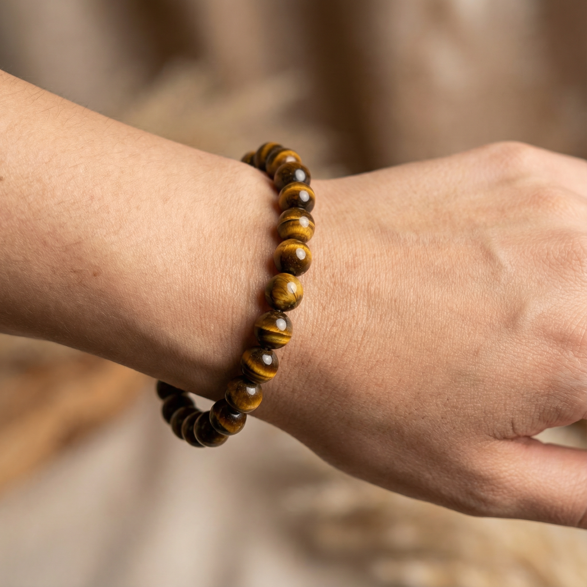 Yellow Tiger Eye Bracelet 8 mm – Confidence, Protection & Good Luck