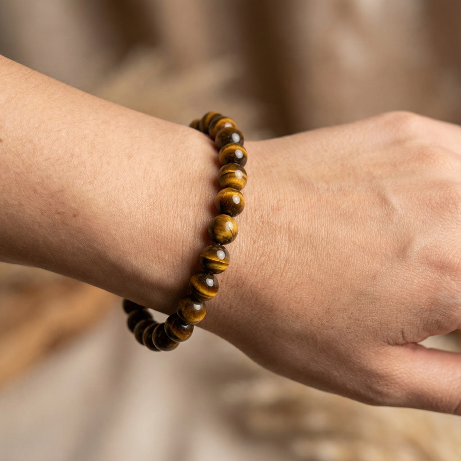 Yellow Tiger Eye Bracelet 8 mm – Confidence, Protection & Good Luck