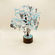 Blue Topaz & Clear Quartz Angel Gem Tree – Protection, Clarity & Divine Guidance