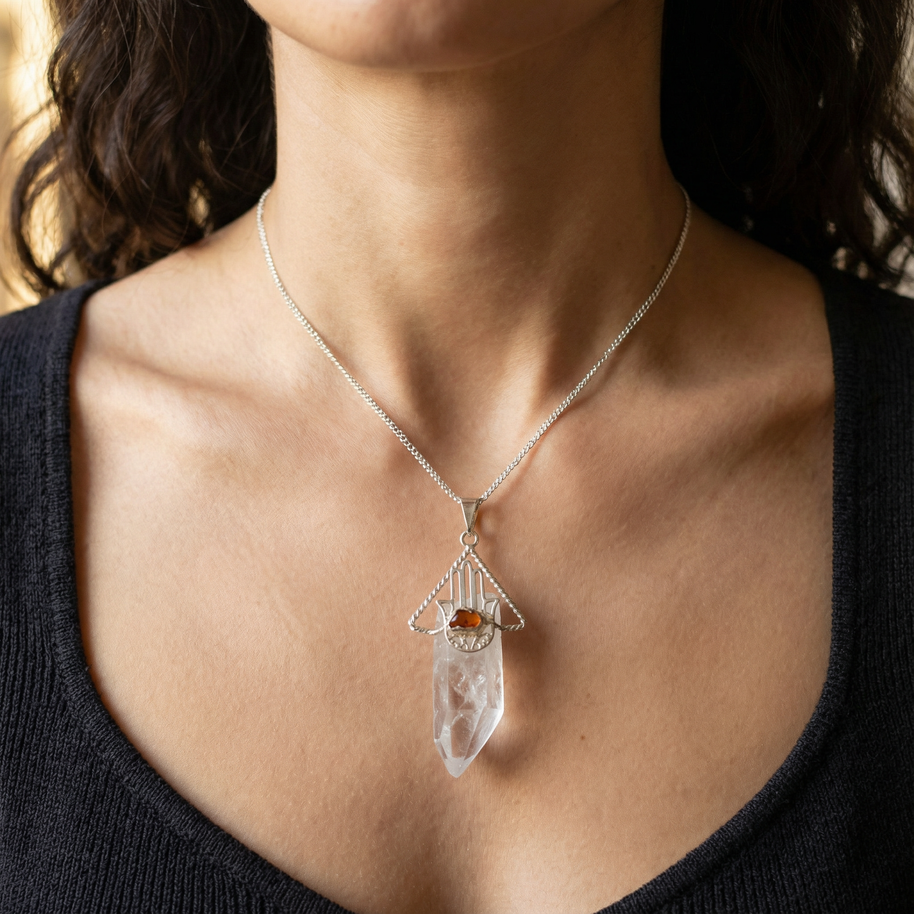 Clear Quartz is known as the Master Healer. It is one of the most powerful crystals for cleansing, amplification, and spiritual clarity.