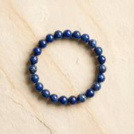Lapis Lazuli 8mm Beaded Bracelet – Natural Blue Crystal Healing Jewelry