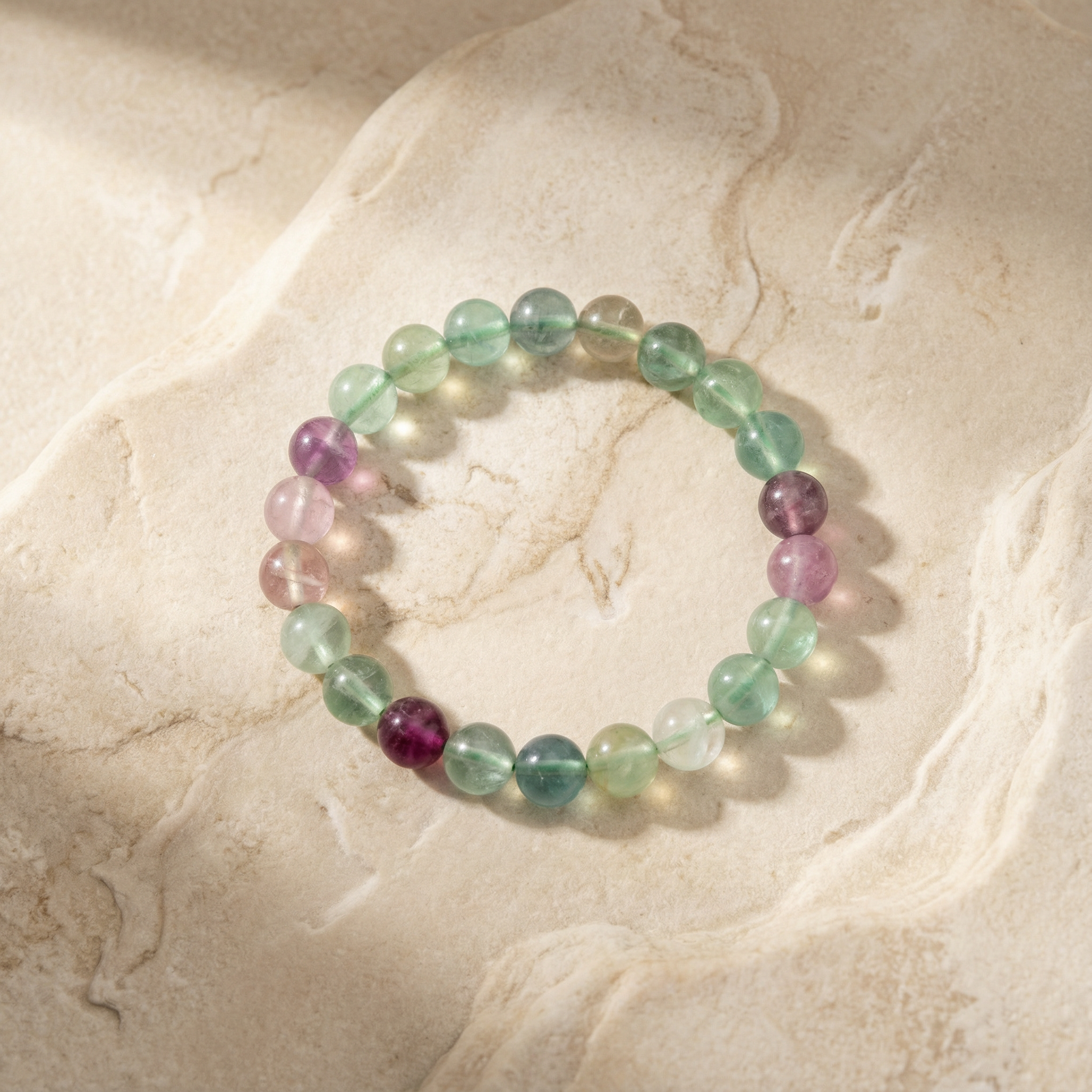 Fluorite Bracelet 8 mm – Mental Clarity, Focus & Emotional Balance