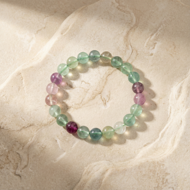 Fluorite Bracelet 8 mm – Mental Clarity, Focus & Emotional Balance