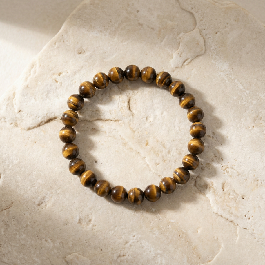 Yellow Tiger Eye Bracelet 8 mm – Confidence, Protection & Good Luck