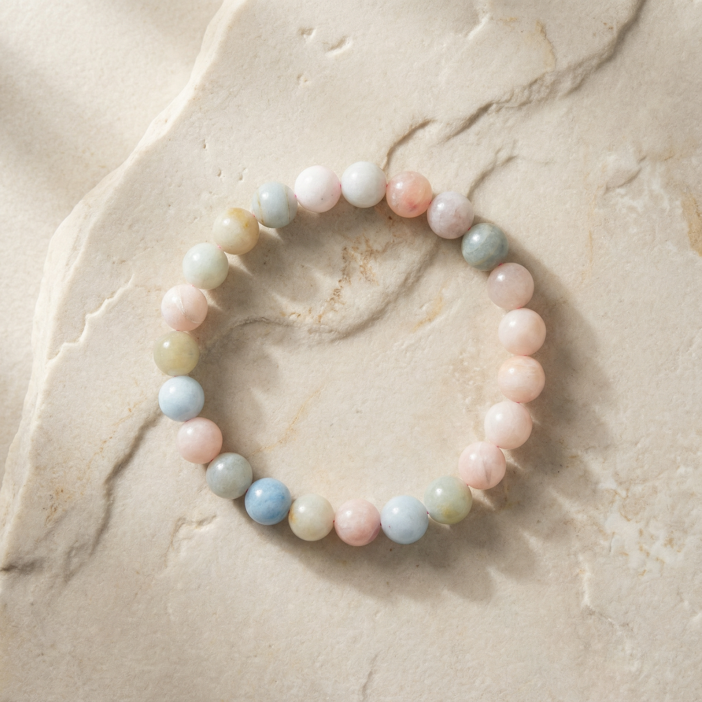 Morganite 8 mm Round Bead Bracelet – Love, Compassion & Emotional Healing