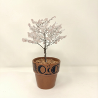 Rose Quartz Gem Tree with Moon Phases Pot – Love & Healing Crystal Decor