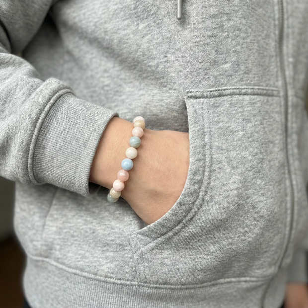 Morganite 8 mm Round Bead Bracelet – Love, Compassion & Emotional Healing