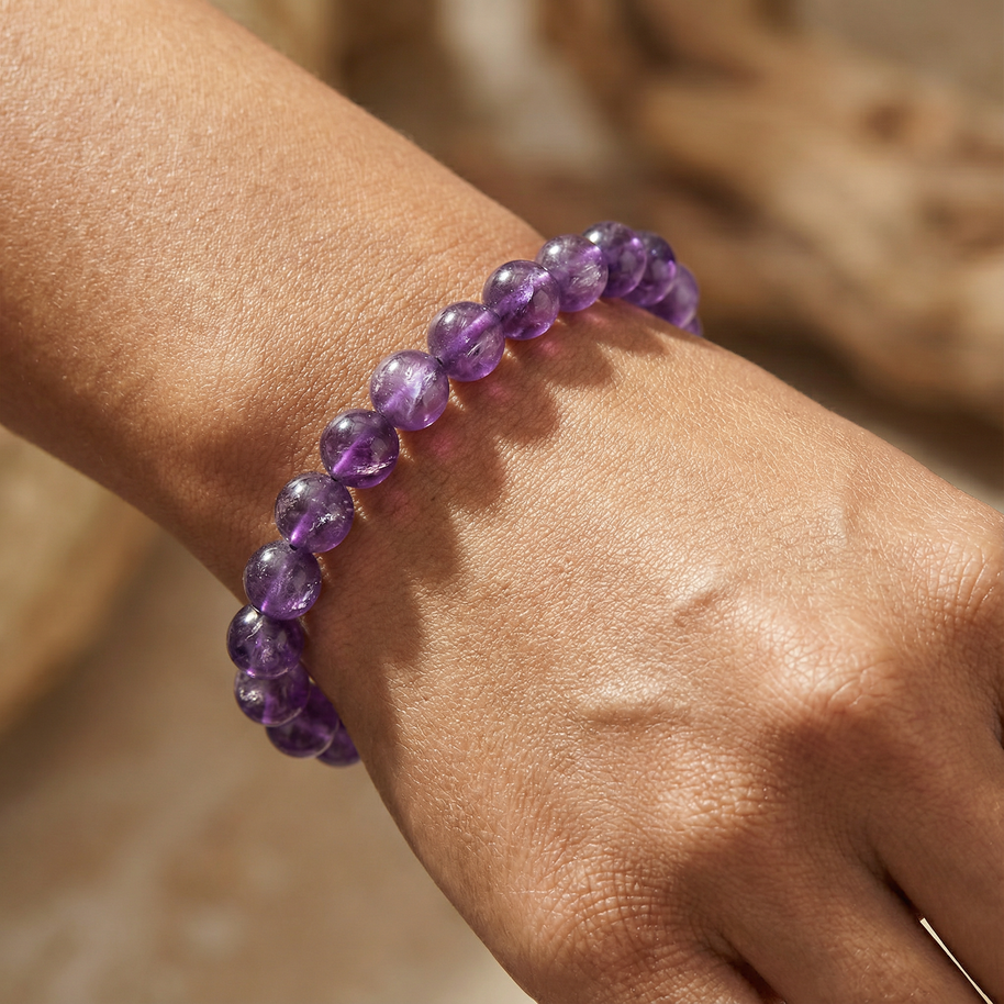Amethyst 8mm Round Bead – Calm, Clarity & Spiritual Protection