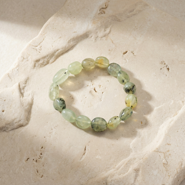 Prehnite Nugget 10 mm Bracelet – Protection, Calm & Spiritual Connection