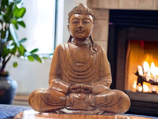 Buddha Wooden Figure (30 cm high x 22 cm wide)