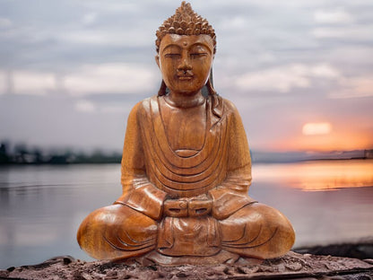 Buddha Wooden Figure (30 cm high x 22 cm wide)