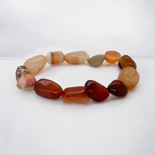 Carnelian Bracelet Stretch Fit Handmade