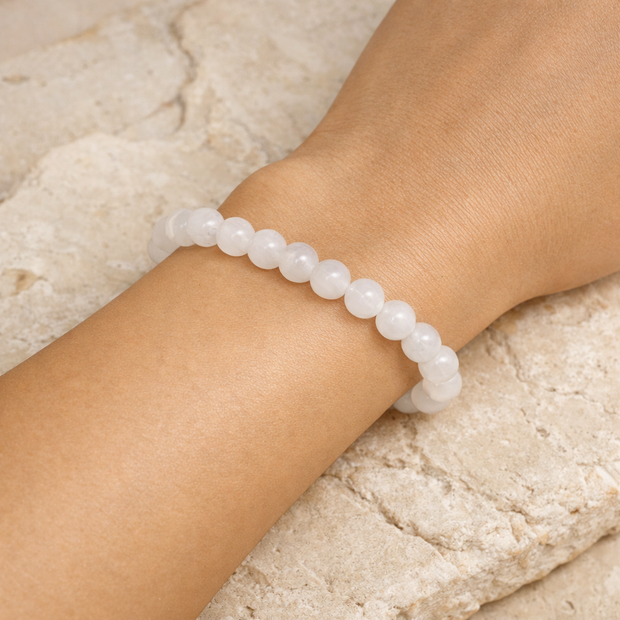 Moonstone 6–7 mm Round Bracelet – Intuition, Calm & Feminine Energy