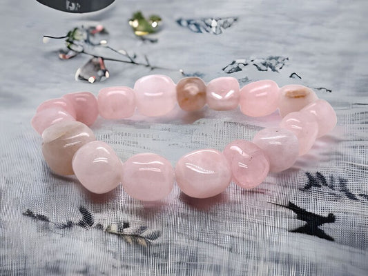 Rose Quartz Tumbled Stone Bracelet
