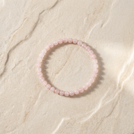 Rose Quartz 4 mm Round Bead Bracelet – Love, Healing & Emotional Balance