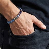 Viking Rune Berkano Bracelet – 8mm Chalcedony Beads - Growth, Renewal & Protection