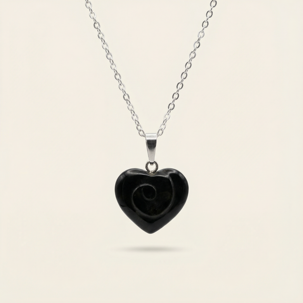 Gold Obsidian Heart  Pendant