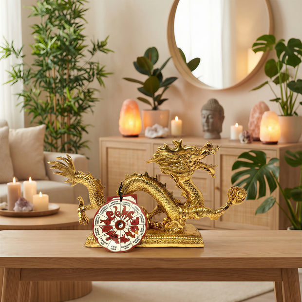 Chinese Feng Shui Golden Dragon Statue