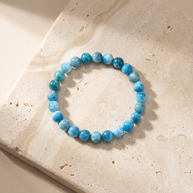 Blue Apatite 8–10 mm Bead Bracelet – Motivation, Confidence & Clear Communication