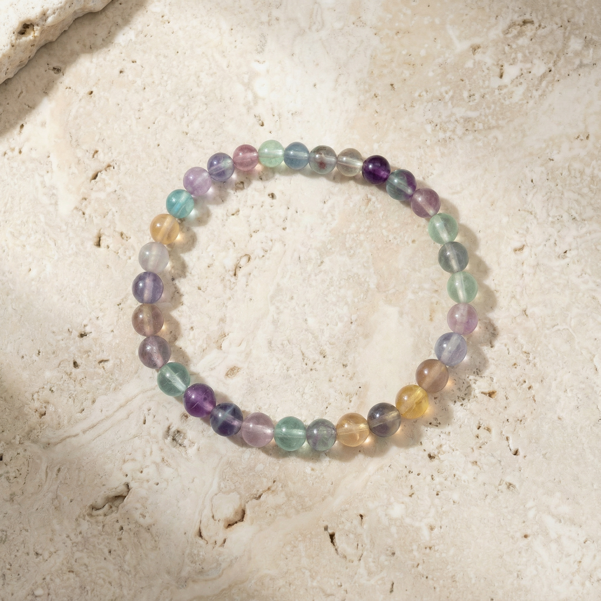 Fluorite 6mm Round Bead Bracelet – Focus, Balance & Protective Energy