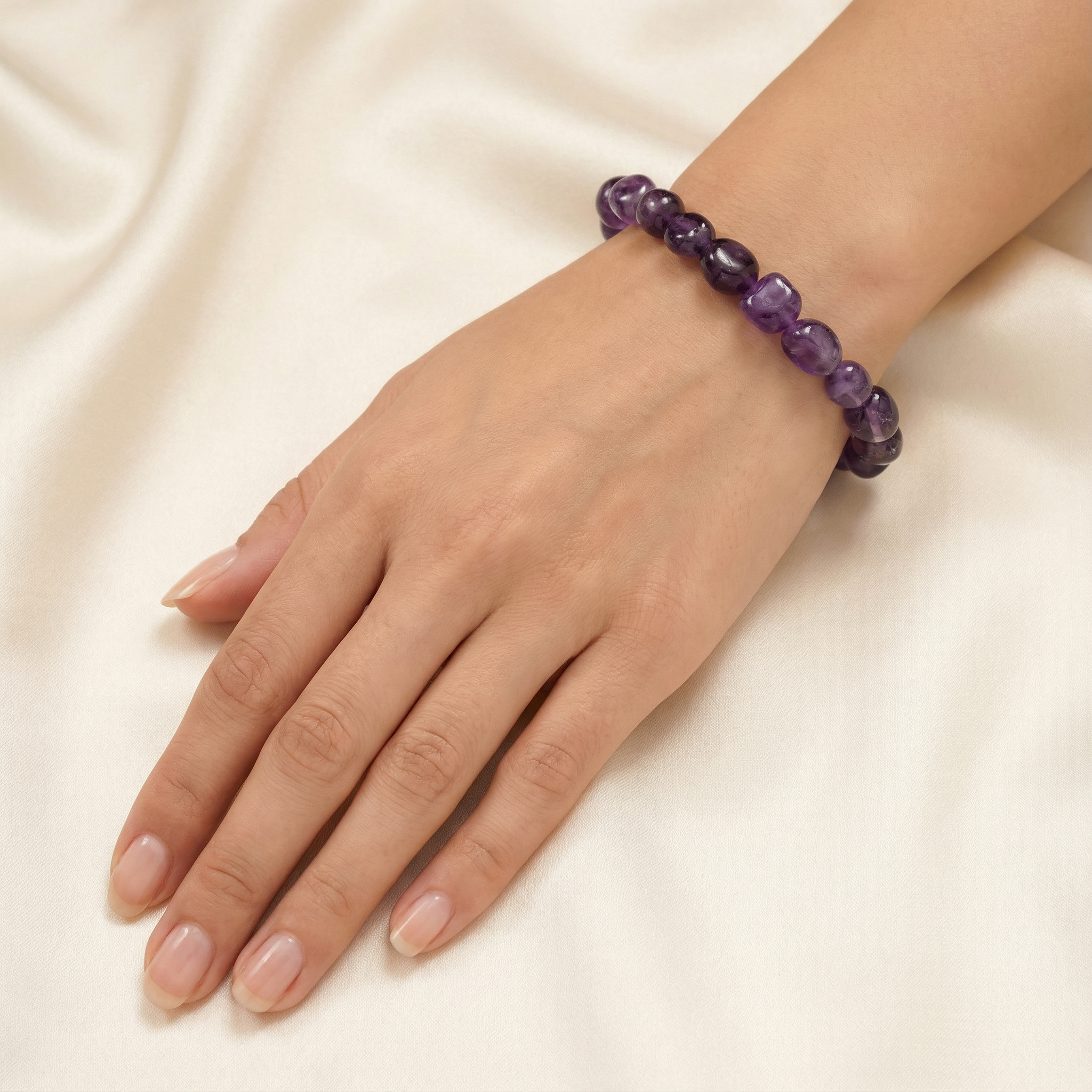 Dark Amethyst 8–10 mm Bracelet – Protection, Calm & Spiritual Clarity