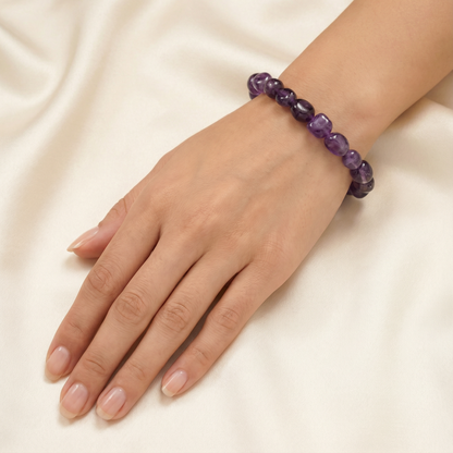 Dark Amethyst 8–10 mm Bracelet – Protection, Calm & Spiritual Clarity