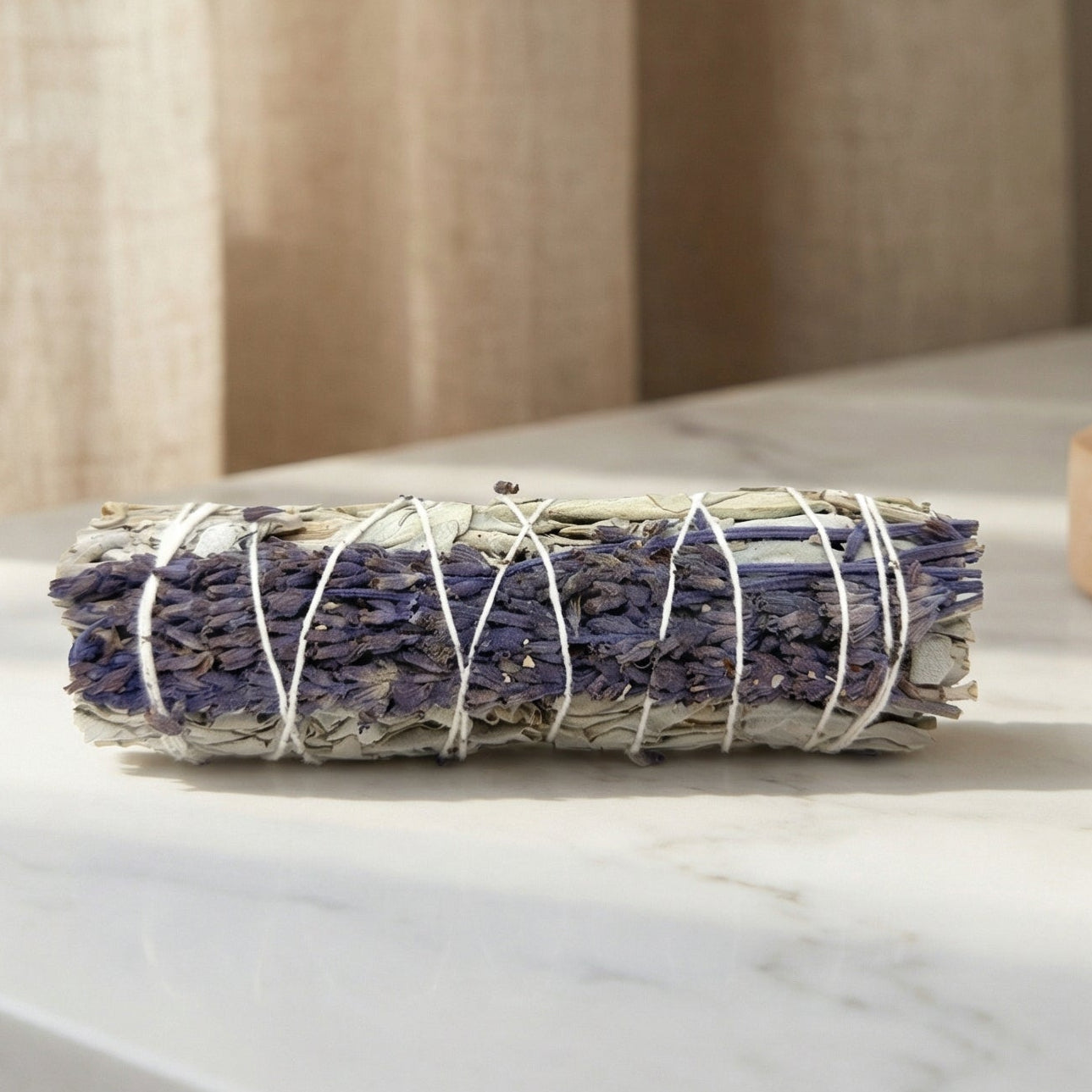 White Sage Smudge Stick with Lavender 5.5 Inches