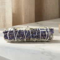 White Sage Smudge Stick with Lavender 5.5 Inches