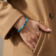 Blue Apatite 8–10 mm Bead Bracelet – Motivation, Confidence & Clear Communication