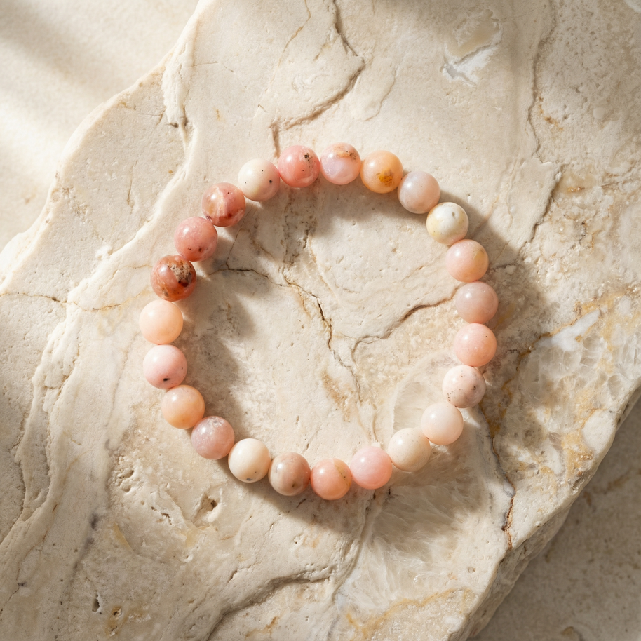Pink Opal Bracelet 8 mm – Emotional Healing, Peace & Self-Love