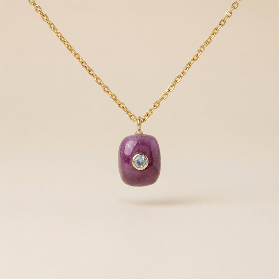 Amethyst & White Topaz Pendant Necklace