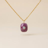 Amethyst & White Topaz Pendant Necklace