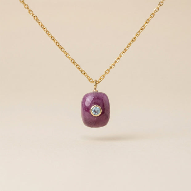 Amethyst & White Topaz Pendant Necklace